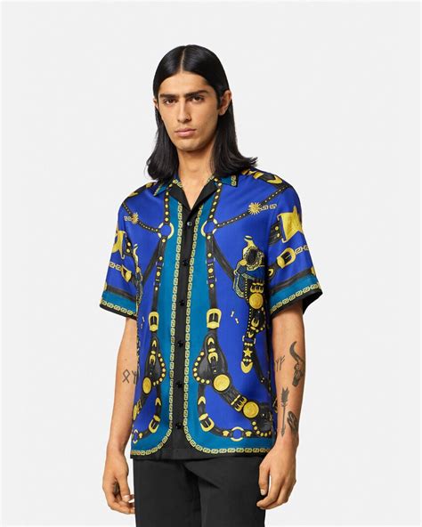 versace collection long sleeve medusa shirt|medusa contrasto silk shirt.